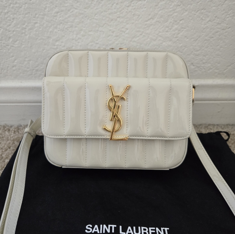 YSL Vicky Camera Bag Patent Leather Crossbody Beautiful